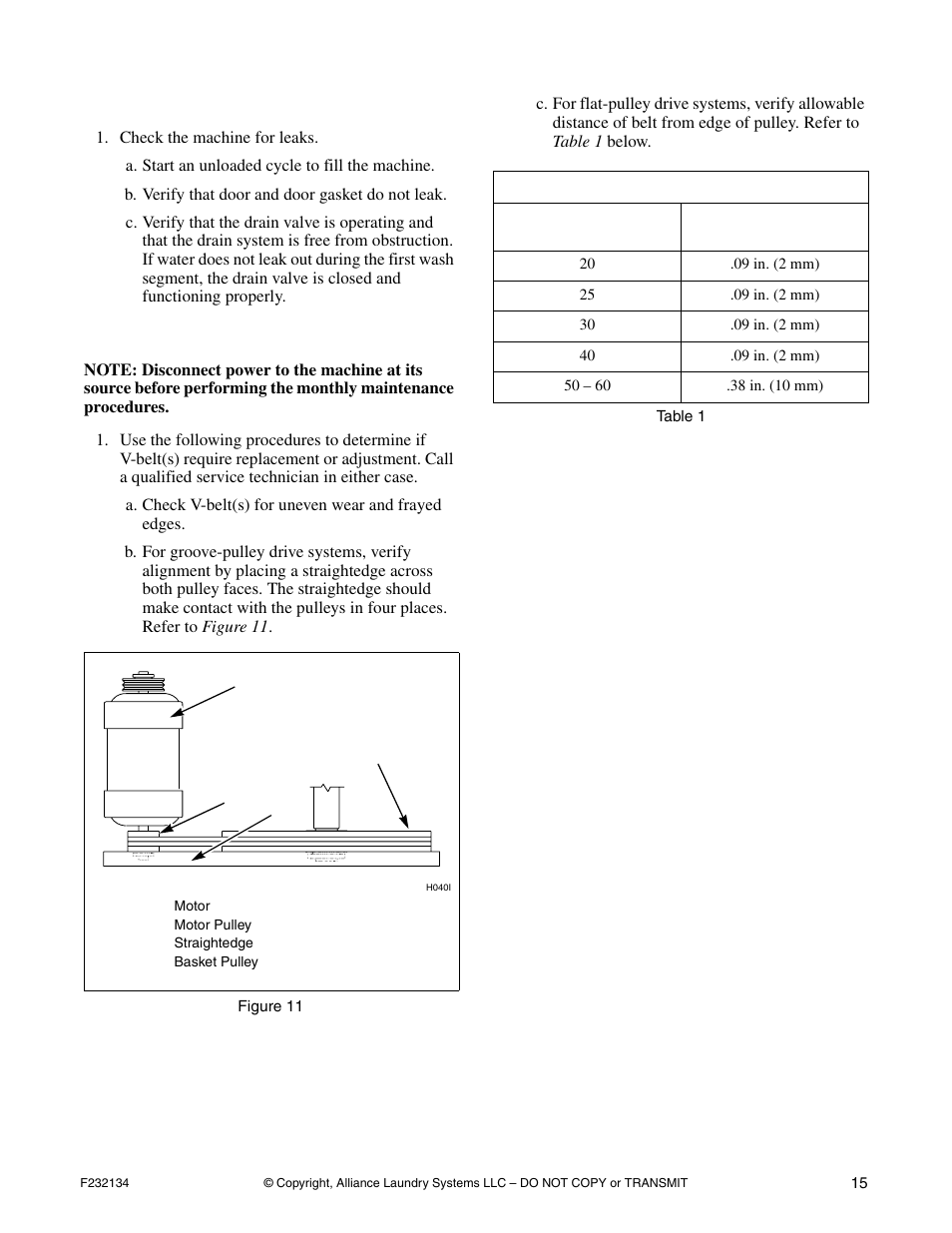 Weekly monthly, Weekly, Monthly | Alliance Laundry Systems Hardmount Coin and OPL User Manual | Page 17 / 20