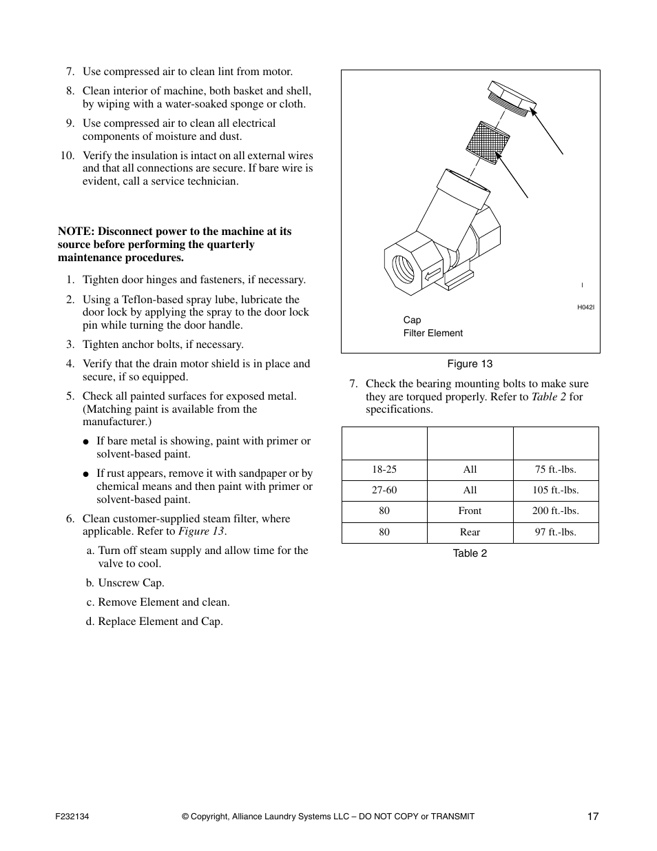 Quarterly | Alliance Laundry Systems Hardmount Coin and OPL User Manual | Page 19 / 20