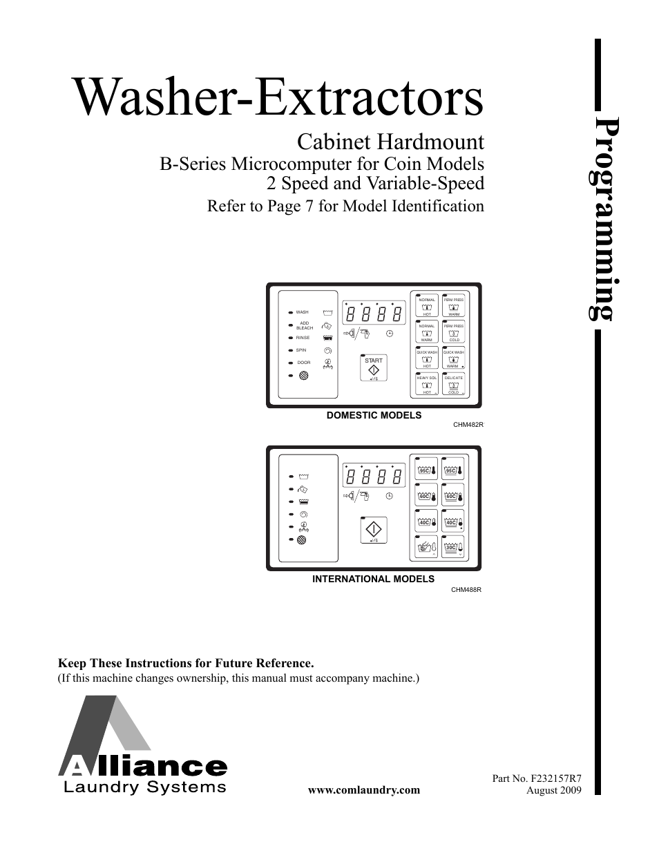 Alliance Laundry Systems F232157R7 User Manual | 36 pages