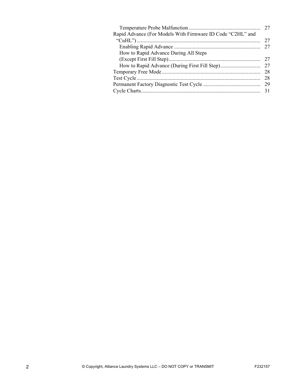 Alliance Laundry Systems F232157R7 User Manual | Page 4 / 36