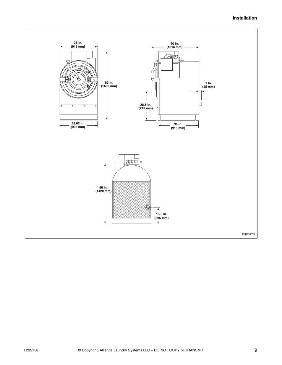 Installation 9 | Alliance Laundry Systems UW50P-4 User Manual | Page 11 / 28