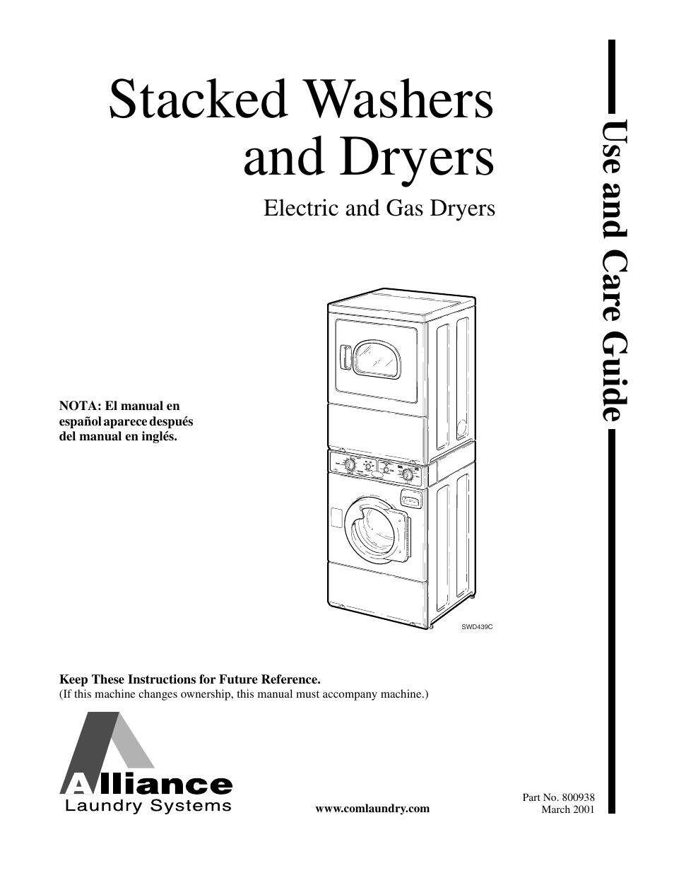 Alliance Laundry Systems SWD439C User Manual | 62 pages