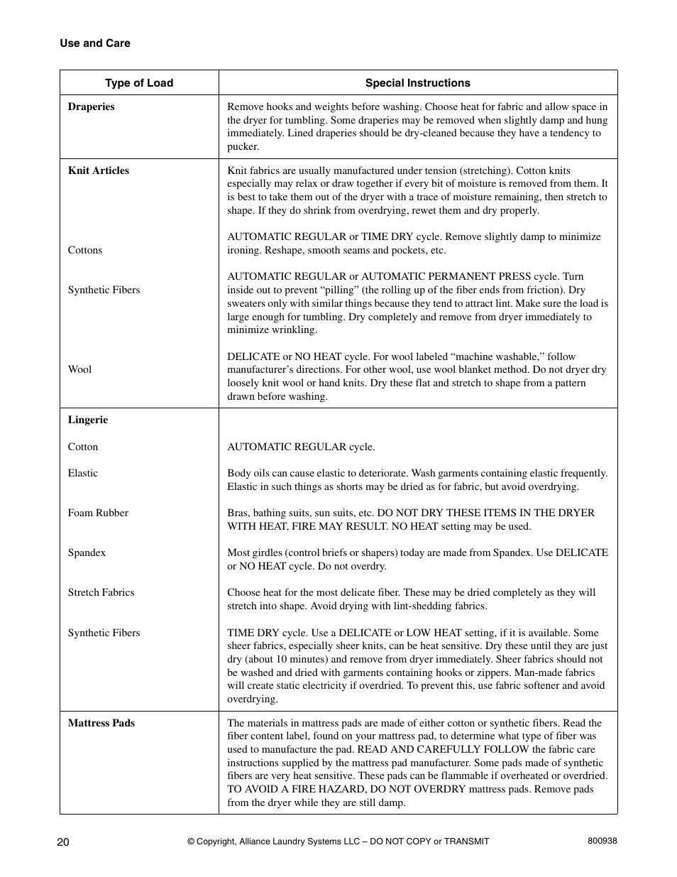Alliance Laundry Systems SWD439C User Manual | Page 22 / 62