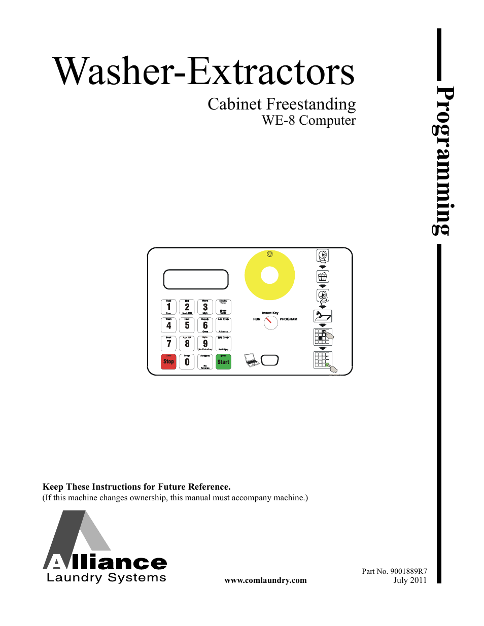 Alliance Laundry Systems CABINET FREESTANDING 9001889R7 User Manual | 62 pages