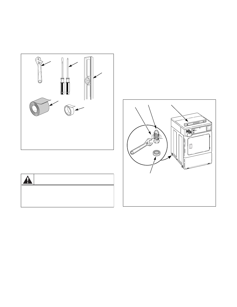 Before you start, Tools, Installing the dryer | Step 1: position and level the dryer, Warning | Alliance Laundry Systems DRY684C User Manual | Page 11 / 46