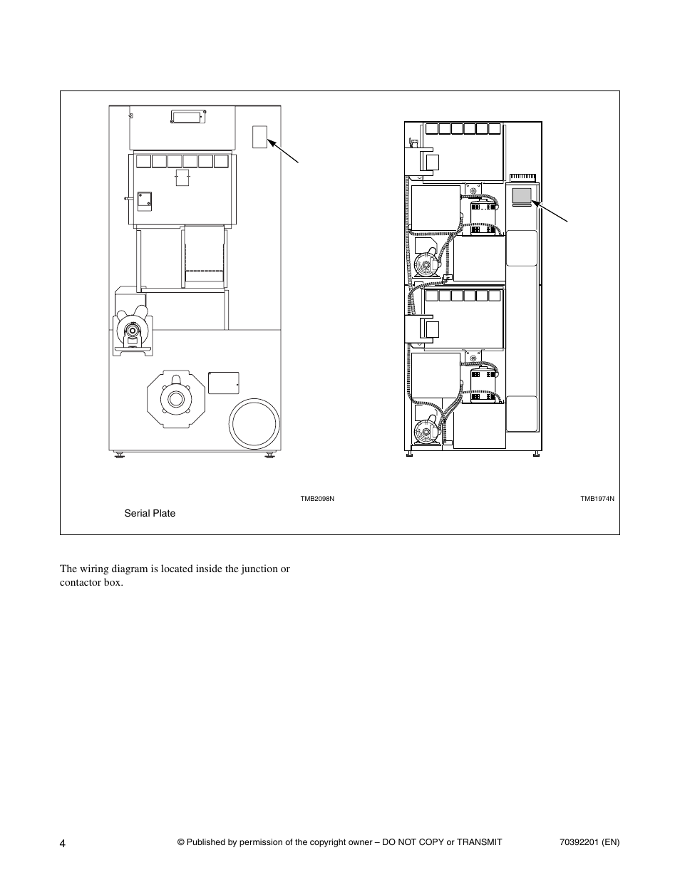Serial plate location, Wiring diagram, Serial plate location wiring diagram | Alliance Laundry Systems Dryer Tumblers User Manual | Page 6 / 31