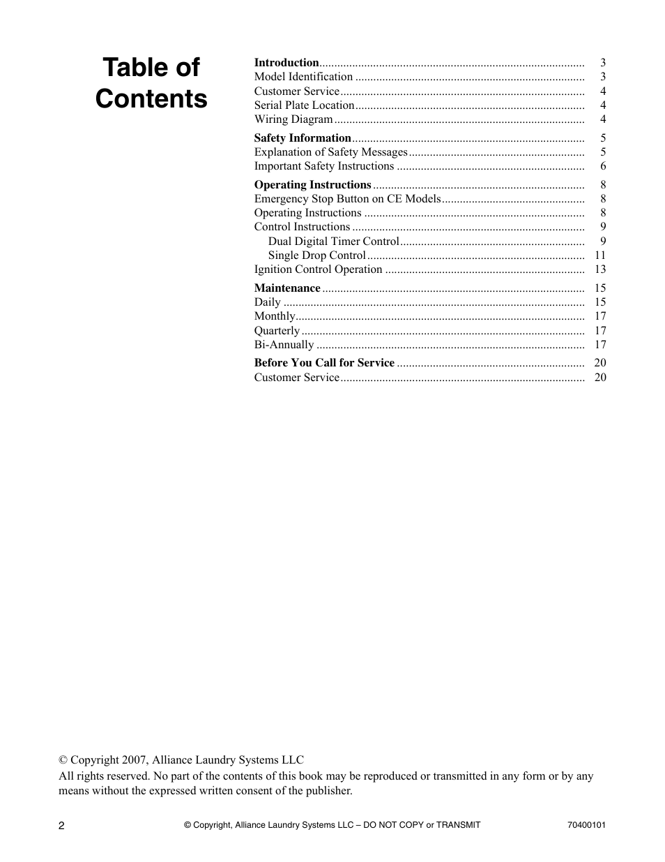 Alliance Laundry Systems Drying Tumbler User Manual | Page 4 / 22
