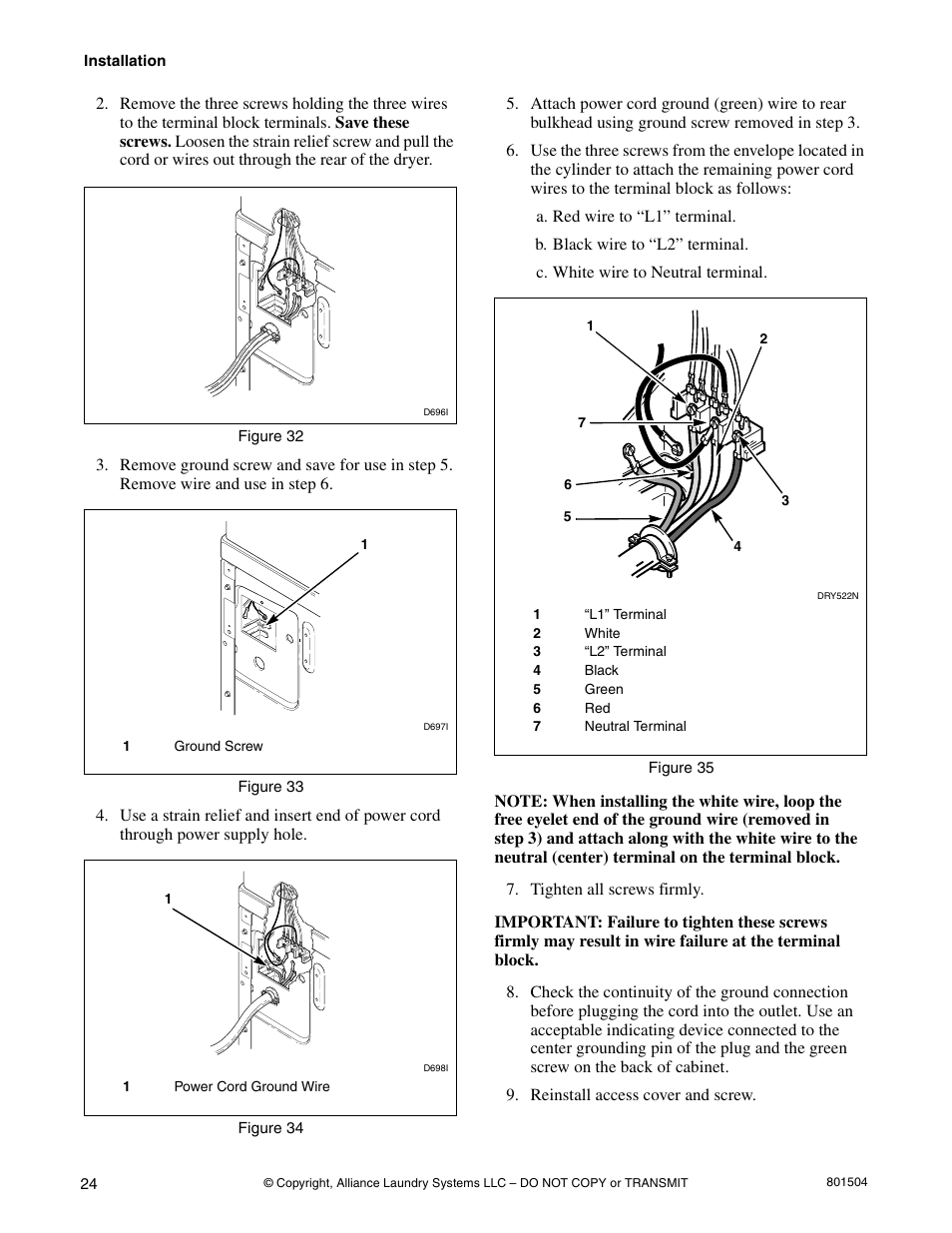 Alliance Laundry Systems Washer/Dryer User Manual | Page 26 / 78