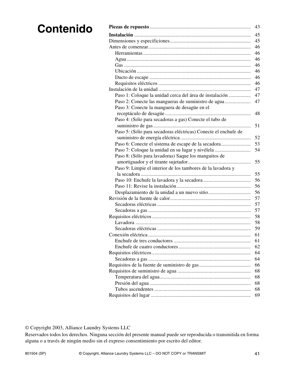 Alliance Laundry Systems Washer/Dryer User Manual | Page 43 / 78