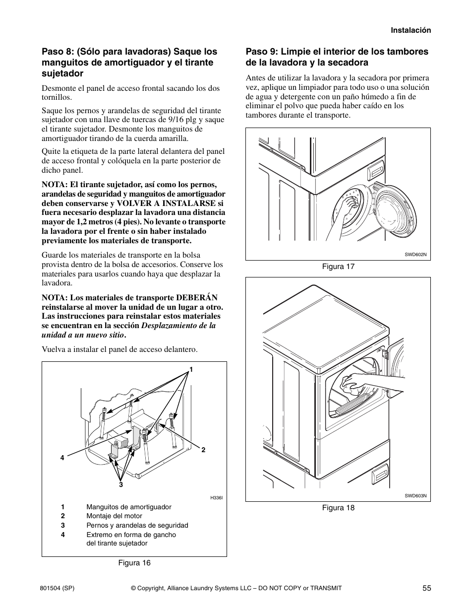 Alliance Laundry Systems Washer/Dryer User Manual | Page 57 / 78