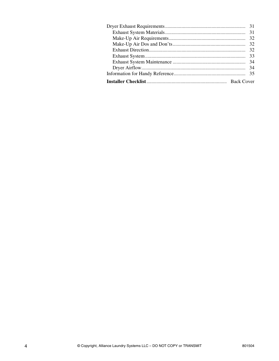 Alliance Laundry Systems Washer/Dryer User Manual | Page 6 / 78