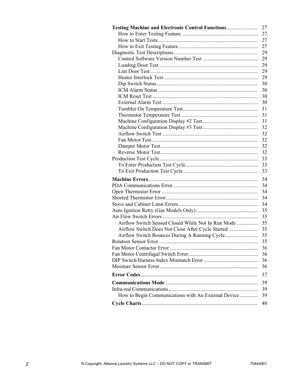 Alliance Laundry Systems 70444901R3 User Manual | Page 4 / 42