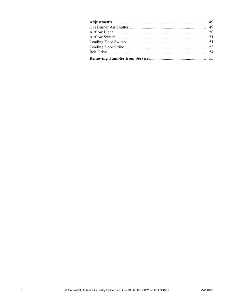 Alliance Laundry Systems T433I User Manual | Page 6 / 116