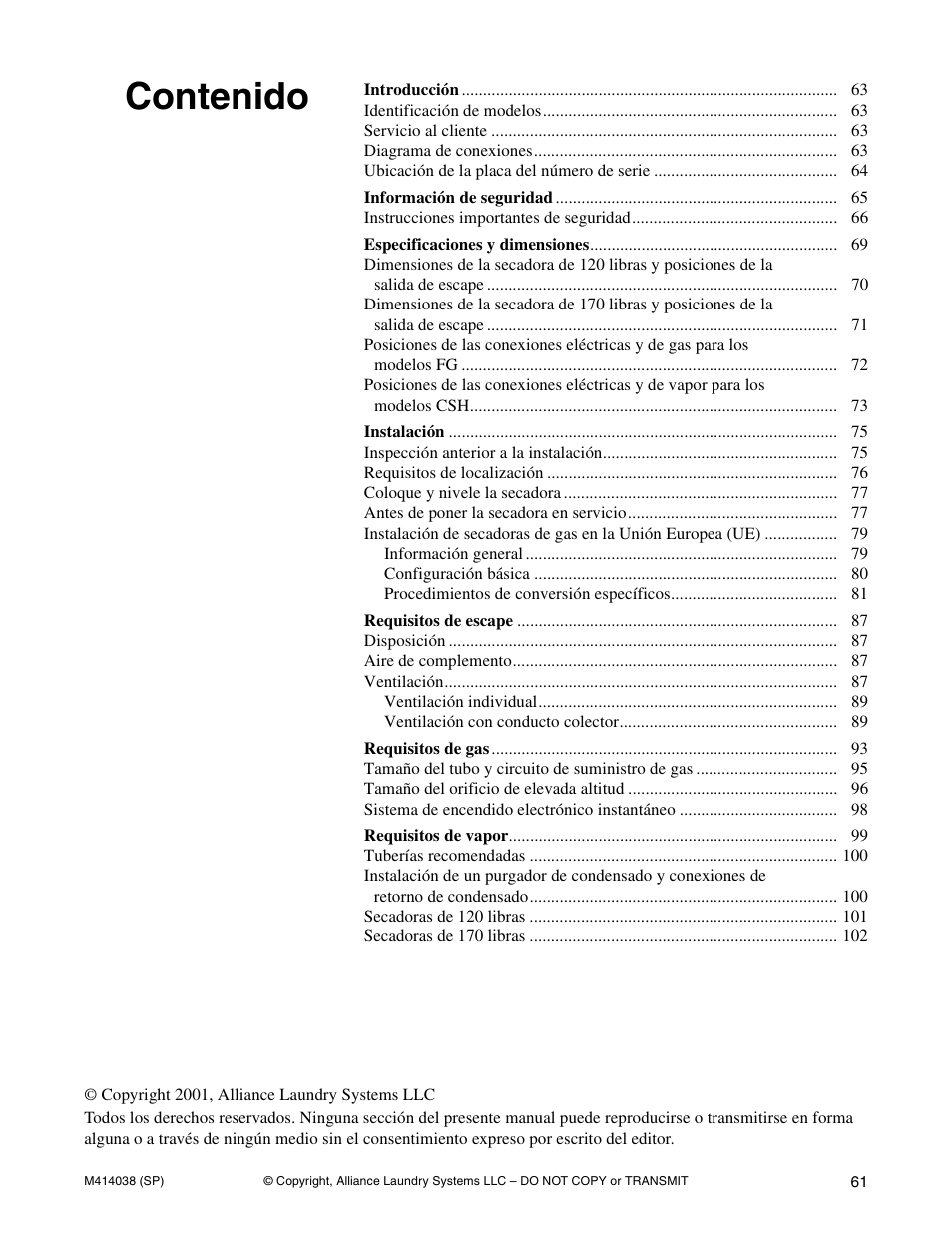 Alliance Laundry Systems T433I User Manual | Page 63 / 116