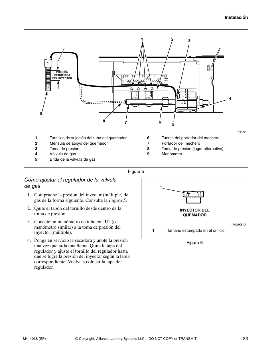 Cómo ajustar el regulador de la válvula de gas | Alliance Laundry Systems T433I User Manual | Page 85 / 116