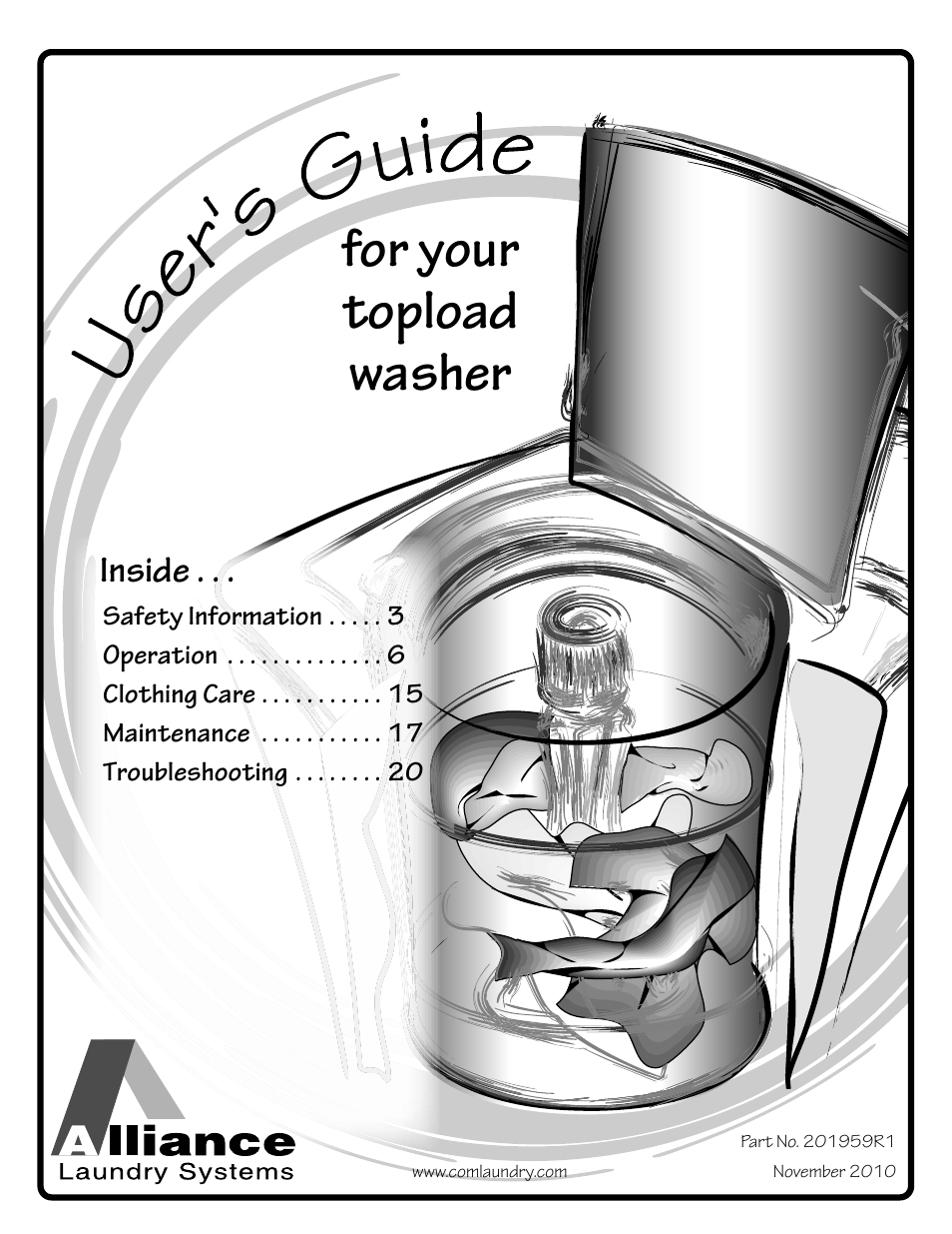Alliance Laundry Systems 201959R1 User Manual | 22 pages