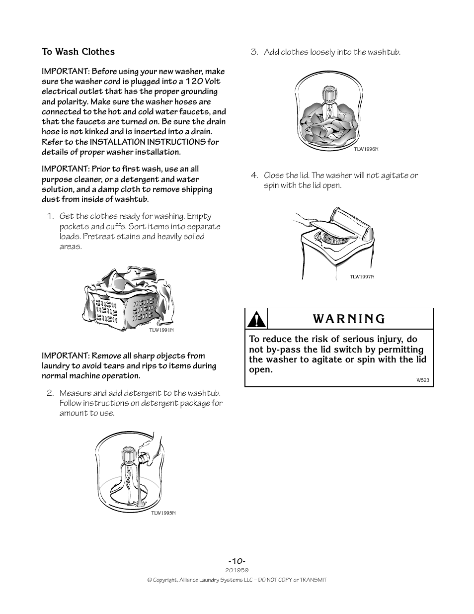 Alliance Laundry Systems 201959R1 User Manual | Page 10 / 22