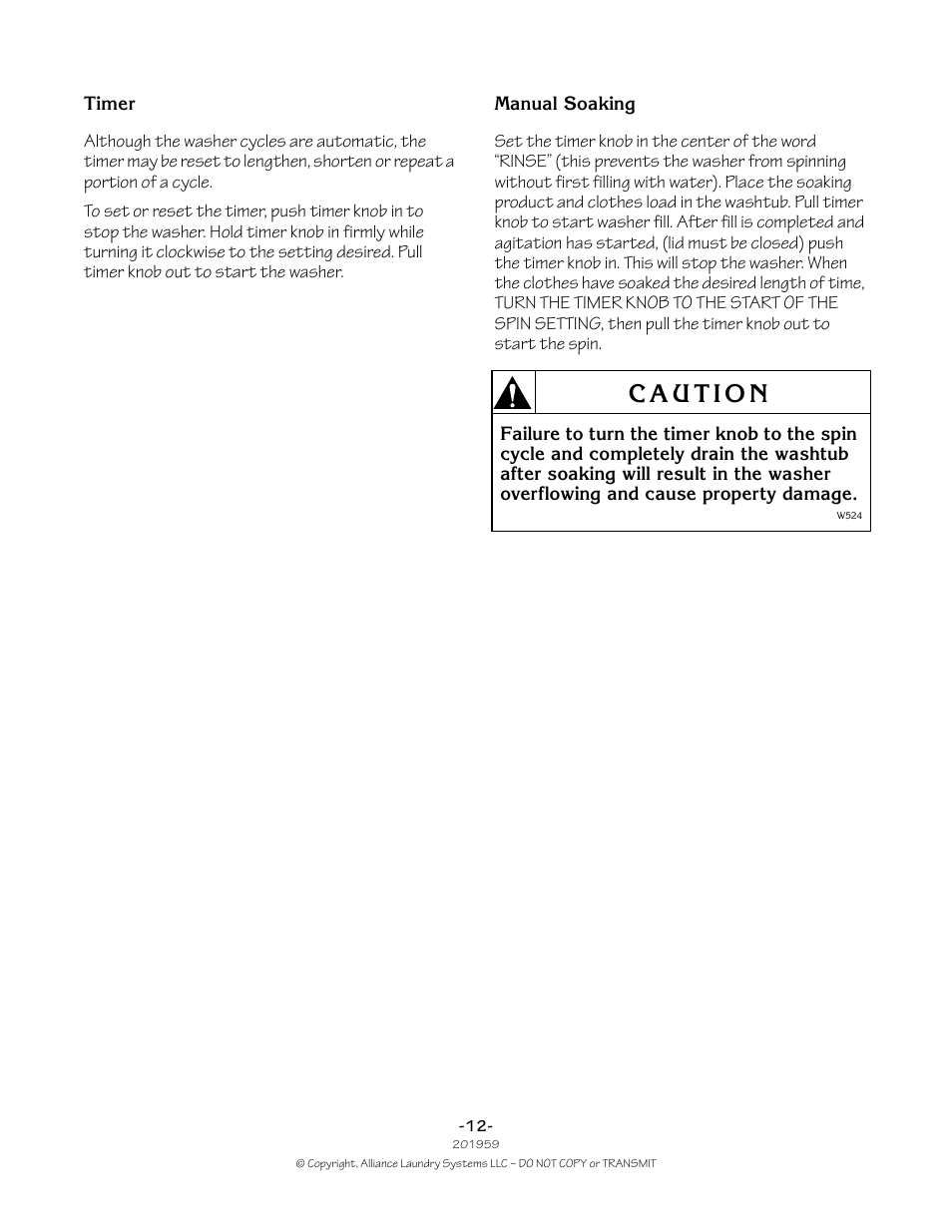 Alliance Laundry Systems 201959R1 User Manual | Page 12 / 22