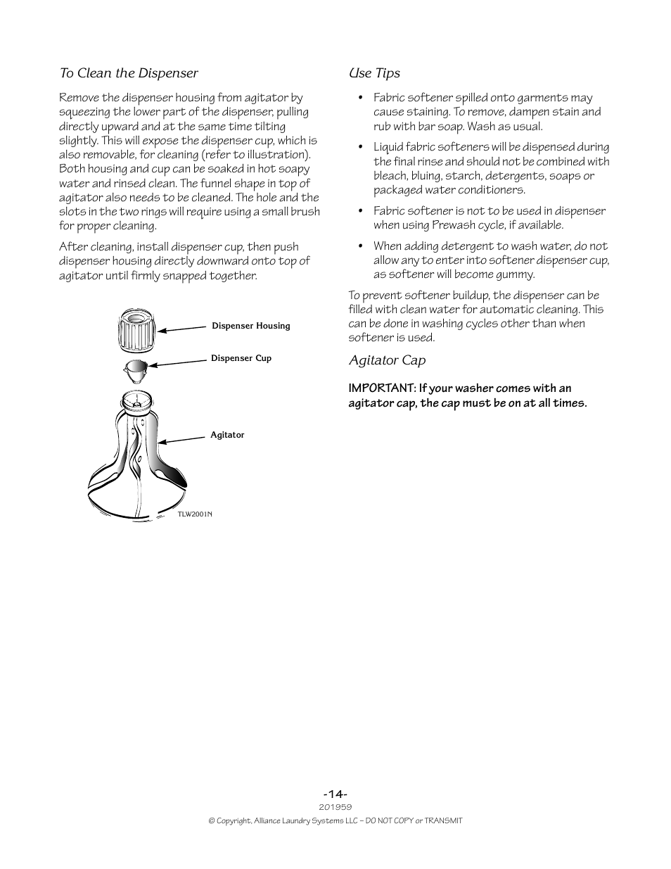 Alliance Laundry Systems 201959R1 User Manual | Page 14 / 22