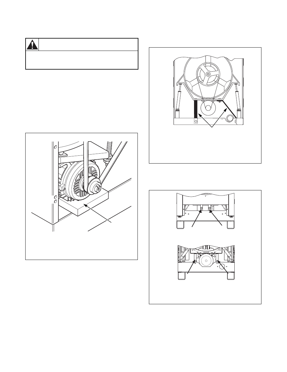 Removing the transport block, Warning | Alliance Laundry Systems CFD16C User Manual | Page 23 / 29