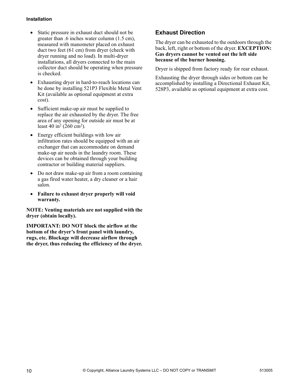 Alliance Laundry Systems DRY710C User Manual | Page 12 / 36
