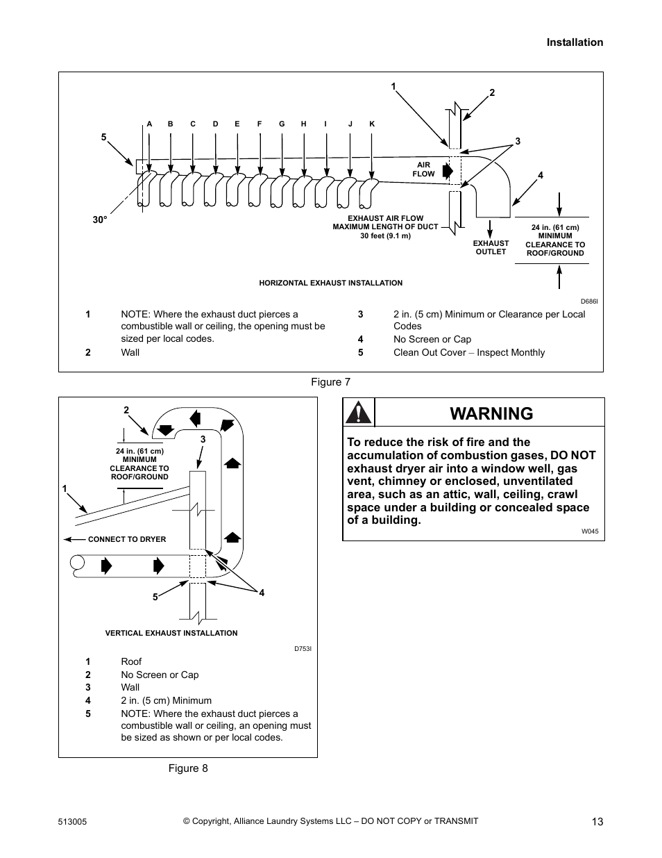 Warning | Alliance Laundry Systems DRY710C User Manual | Page 15 / 36