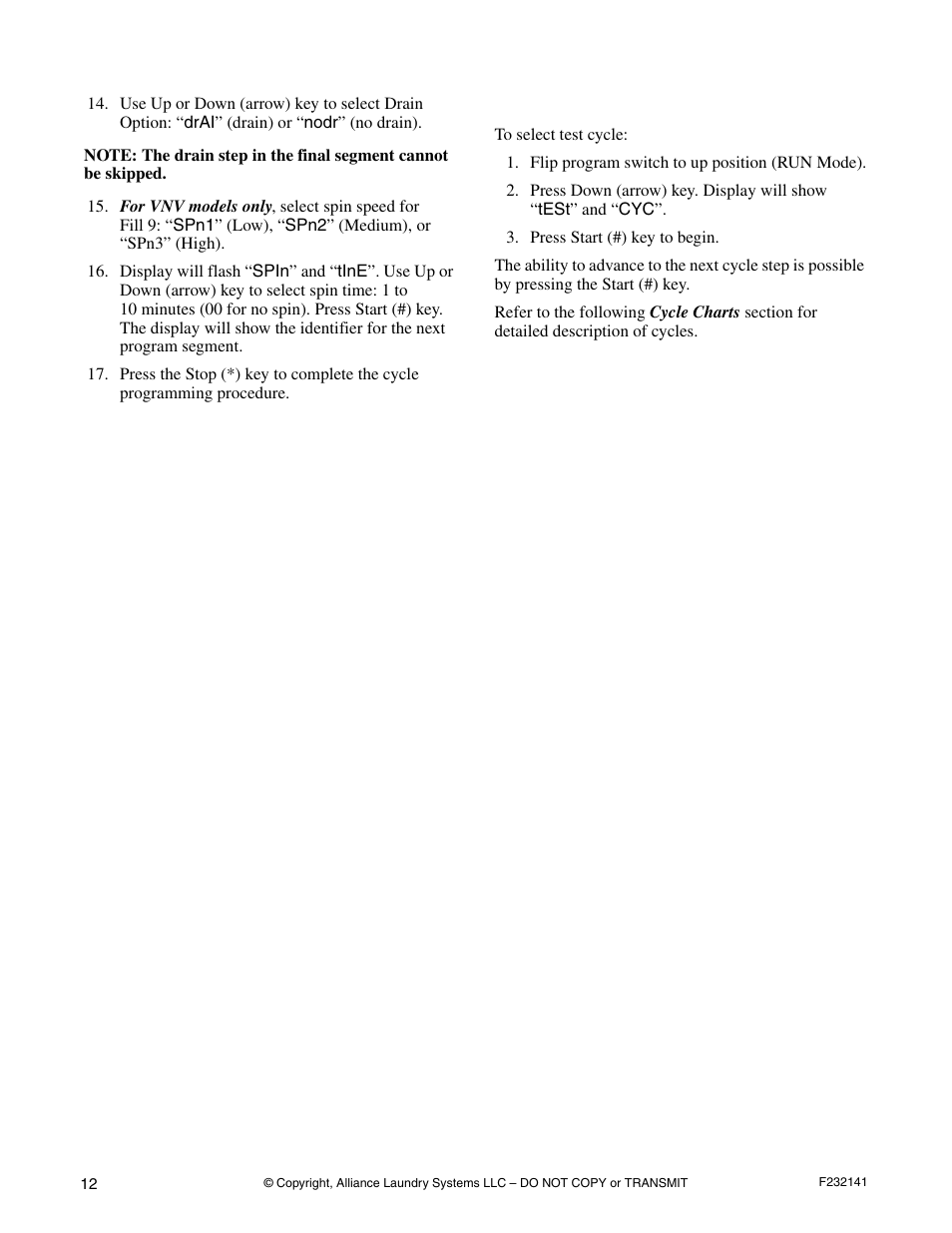 Alliance Laundry Systems CABINET HARDMOUNT HC80VNV User Manual | Page 14 / 20