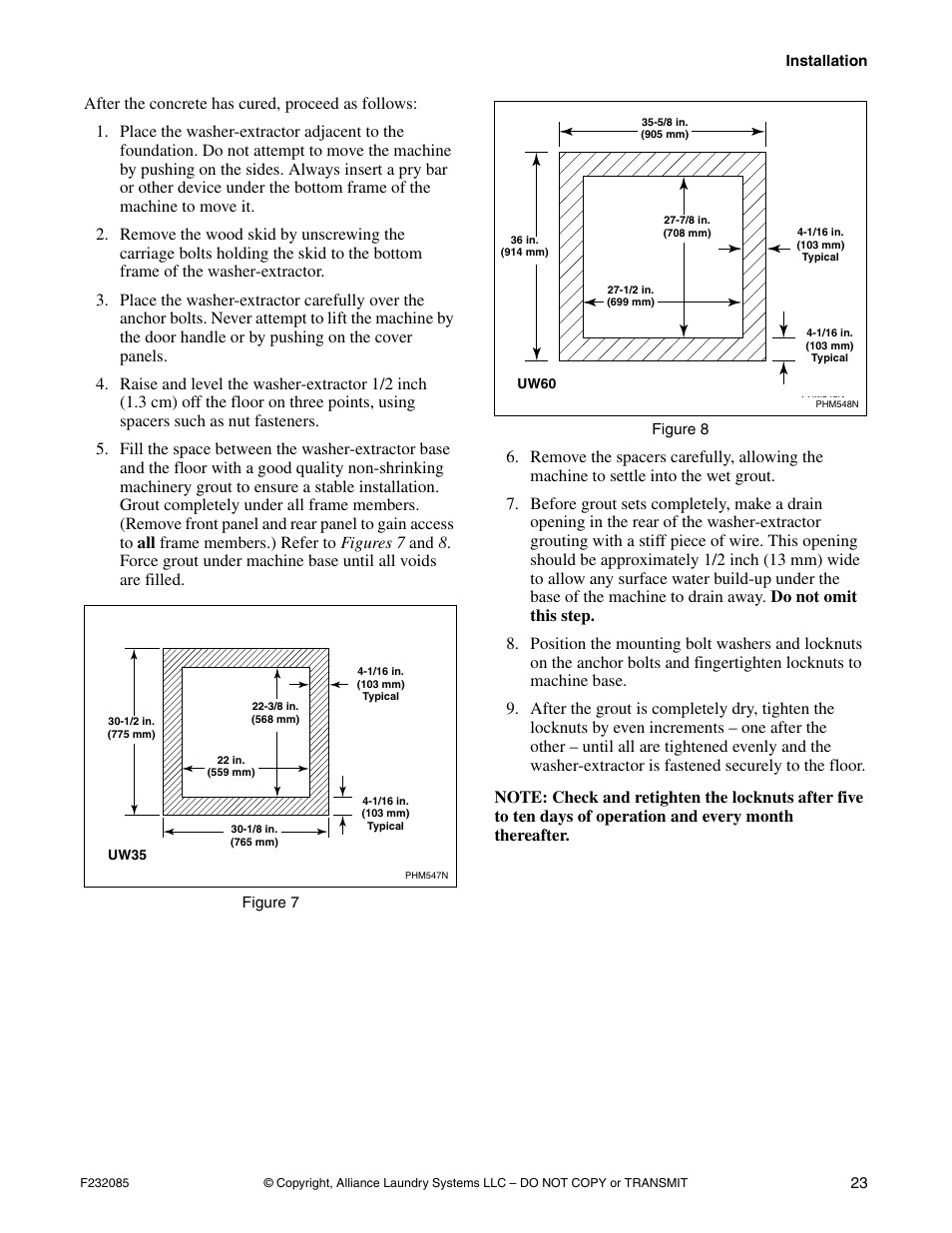 Alliance Laundry Systems UW POCKET HARDMOUNT UW35B2 User Manual | Page 25 / 40