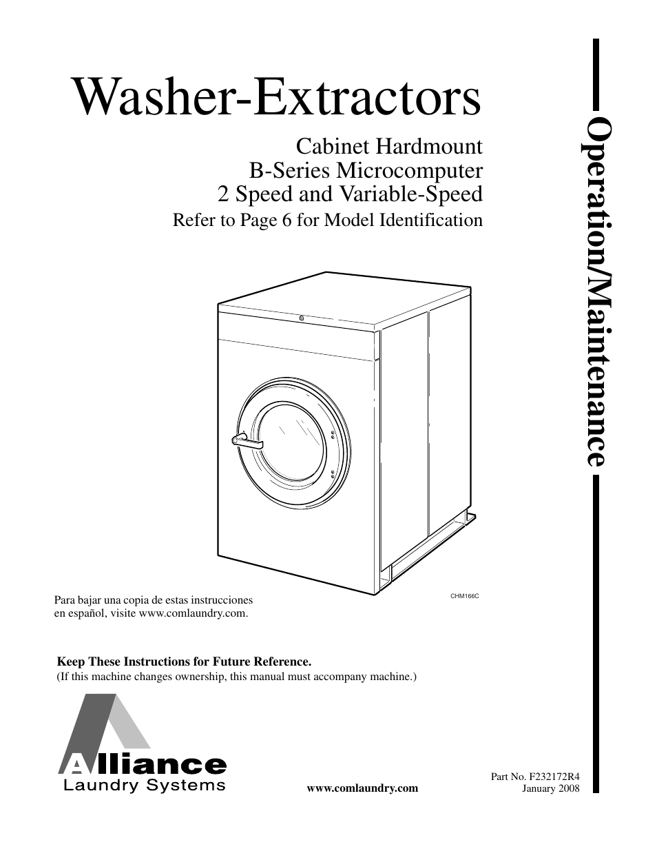 Alliance Laundry Systems CHM160C User Manual | 26 pages