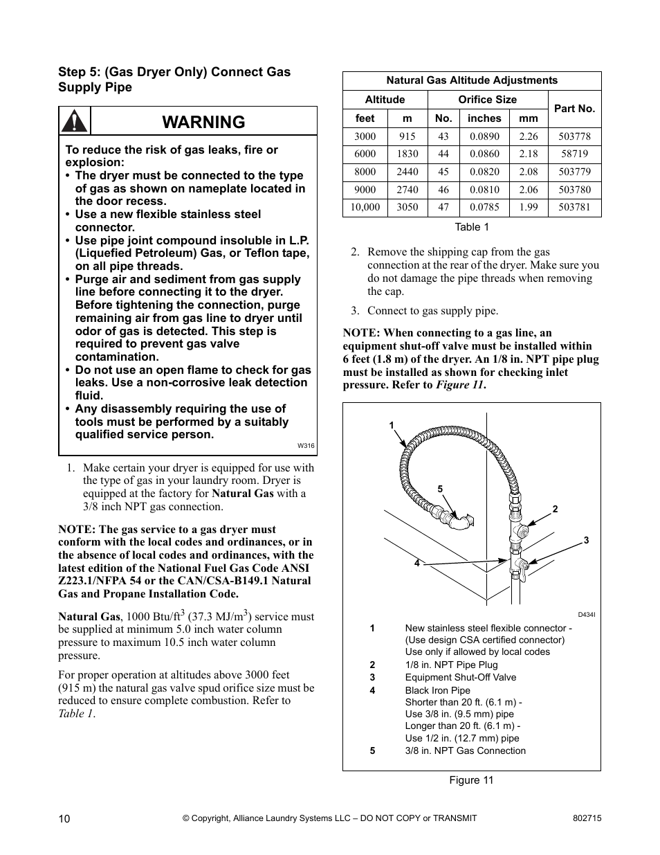 Warning | Alliance Laundry Systems Dishwasher User Manual | Page 10 / 24