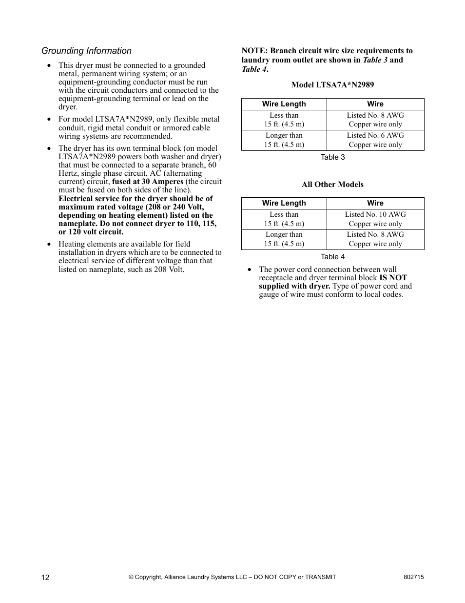 Alliance Laundry Systems Dishwasher User Manual | Page 12 / 24