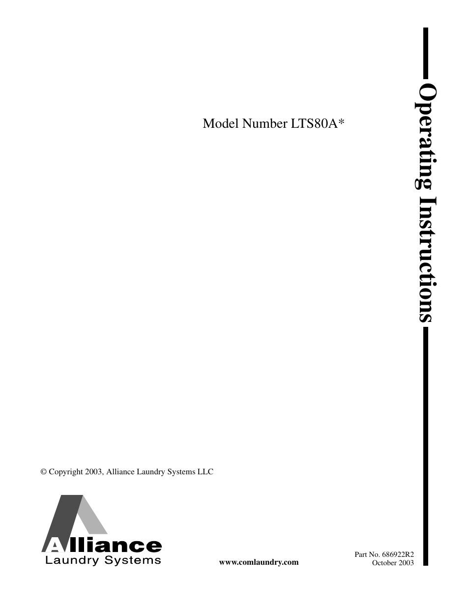 Alliance Laundry Systems LTS80A* User Manual | 16 pages