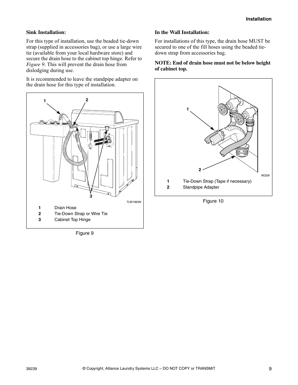 Figure 9, Figure 10 | Alliance Laundry Systems W001C User Manual | Page 11 / 18