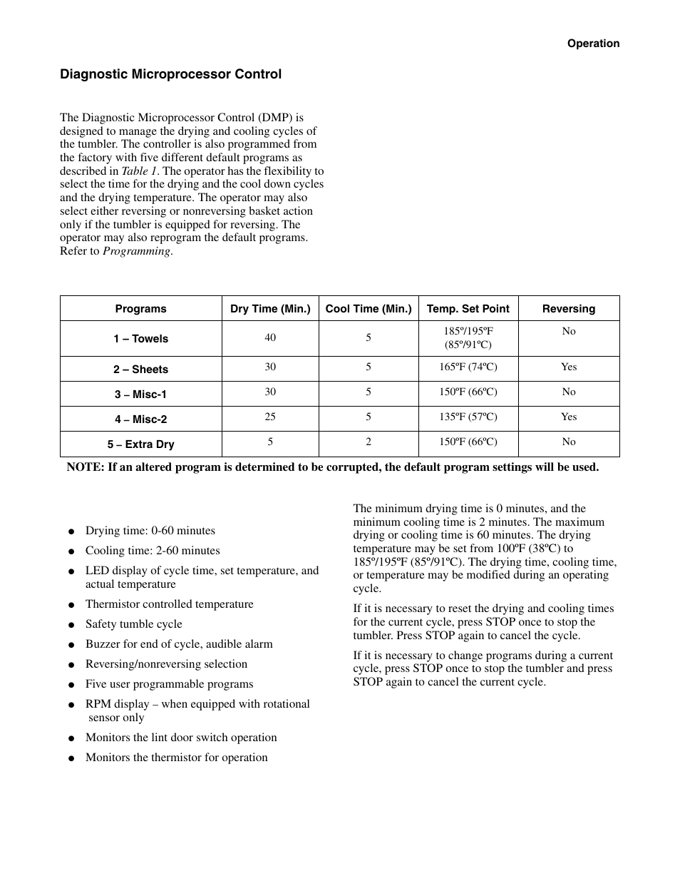 Diagnostic microprocessor control | Alliance Laundry Systems Drying Tumbler Part No. 70400401R2 User Manual | Page 13 / 24