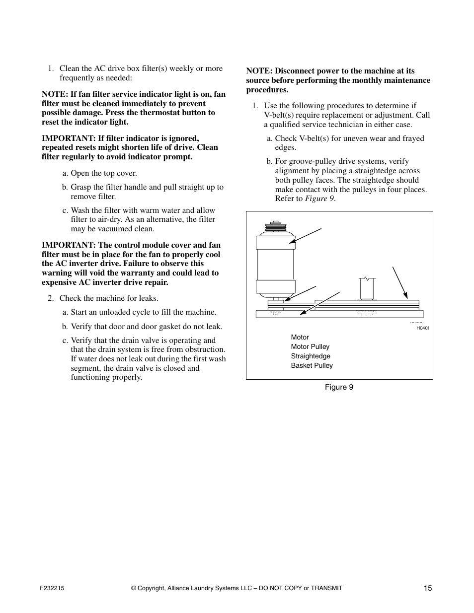 Weekly monthly, Weekly, Monthly | Alliance Laundry Systems HC125BYV User Manual | Page 17 / 21