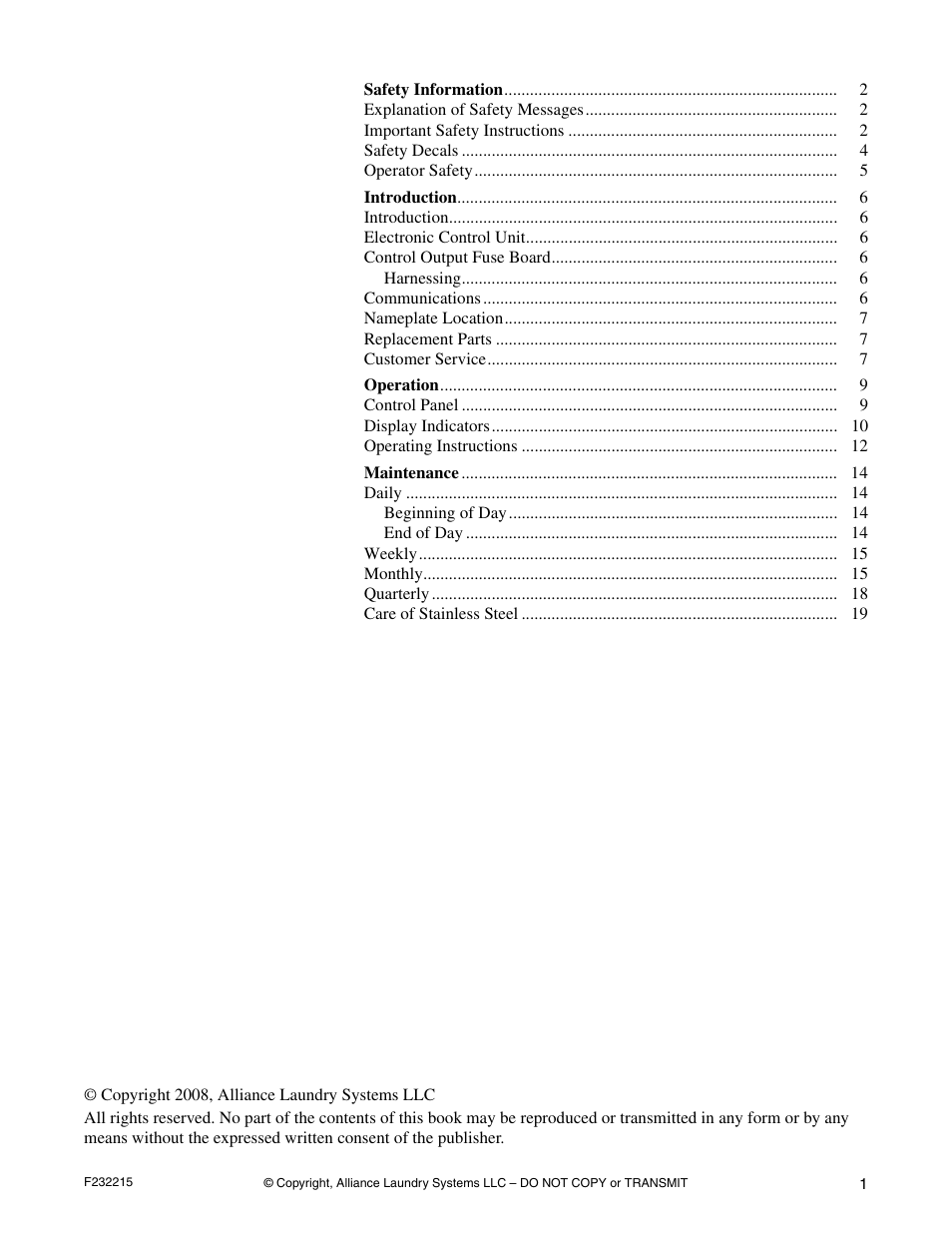 Alliance Laundry Systems HC125BYV User Manual | Page 3 / 21