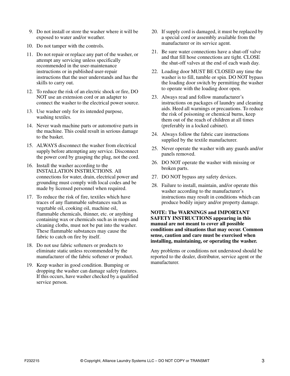Alliance Laundry Systems HC125BYV User Manual | Page 5 / 21