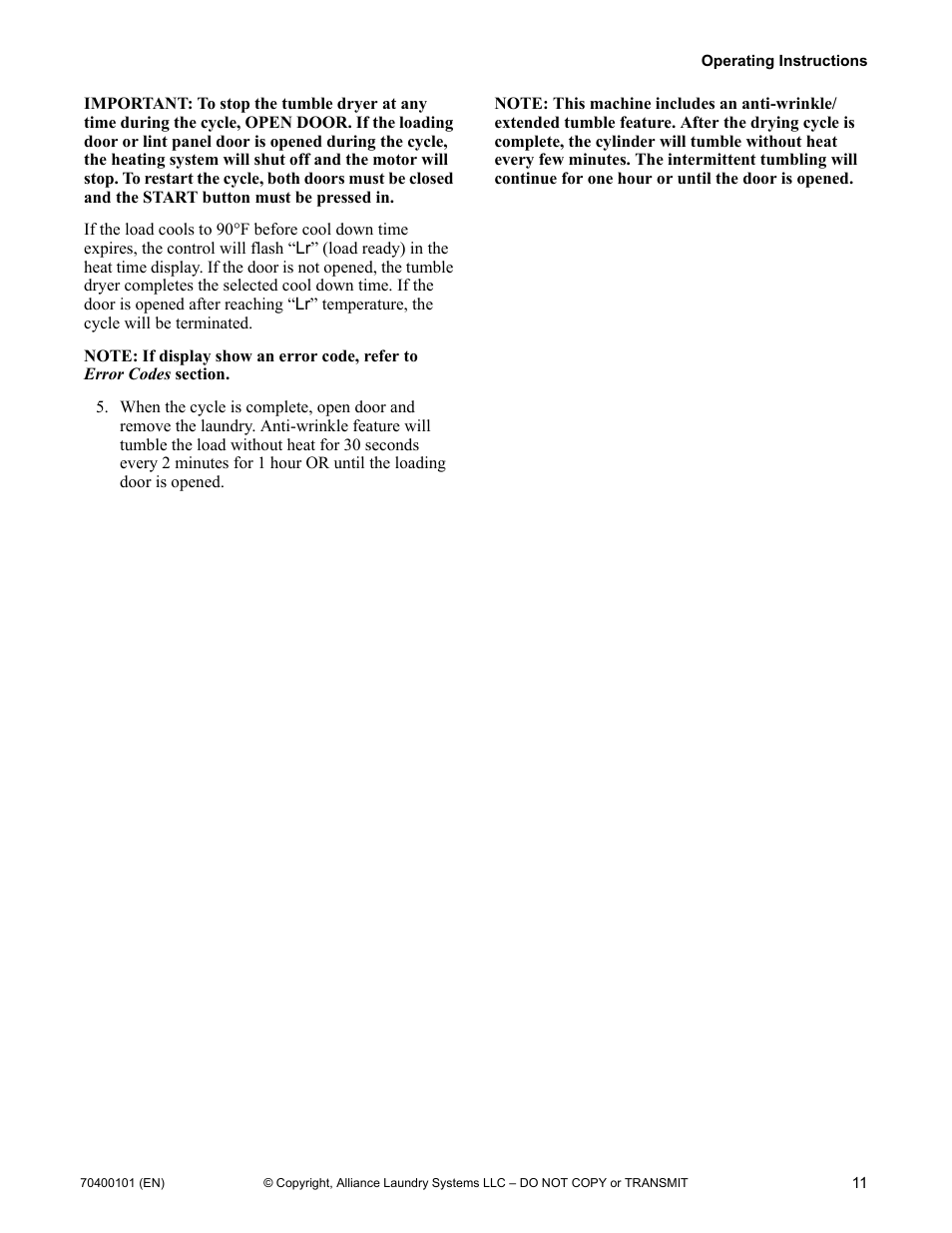 Alliance Laundry Systems 602004144 User Manual | Page 13 / 28