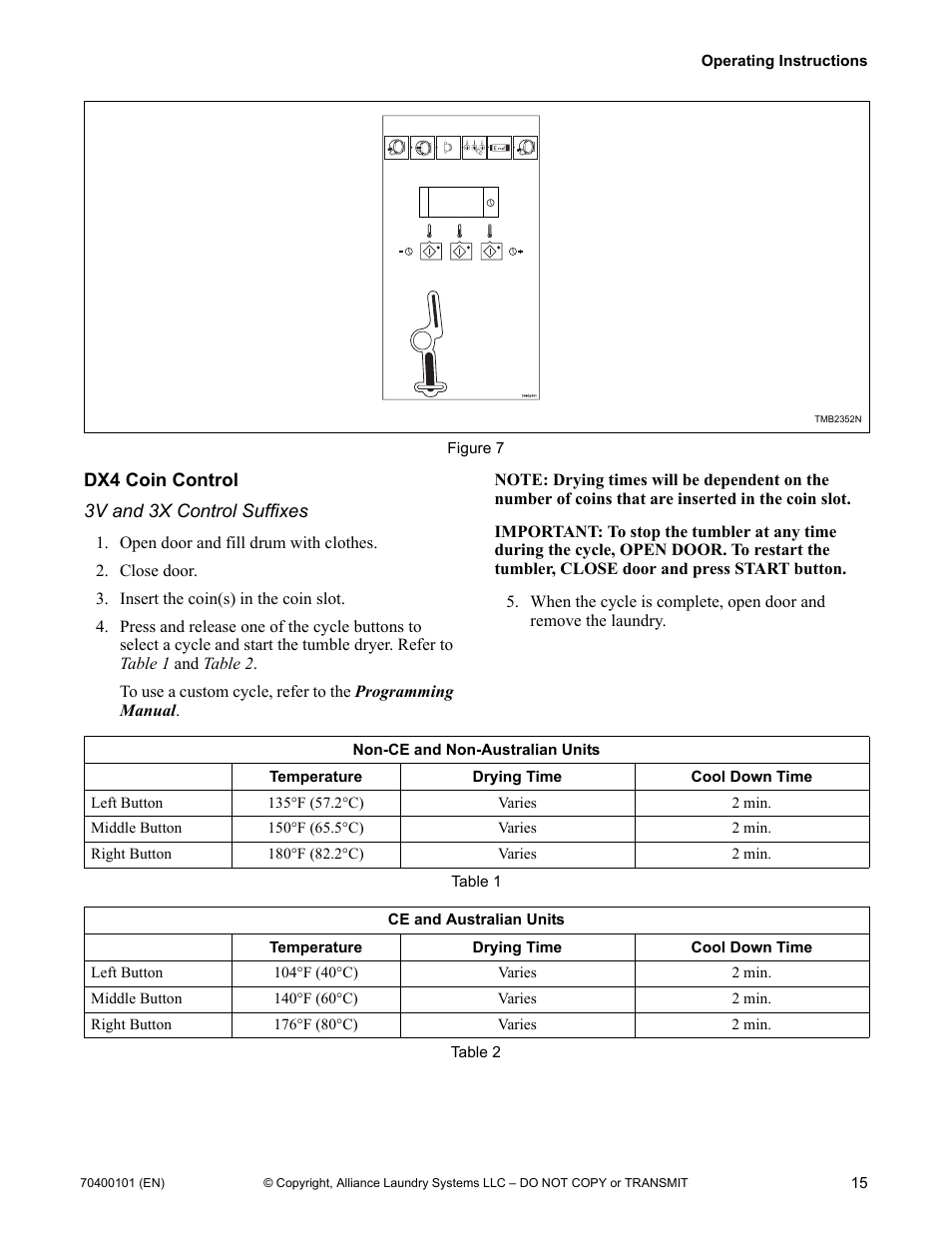 Dx4 coin control | Alliance Laundry Systems 602004144 User Manual | Page 17 / 28