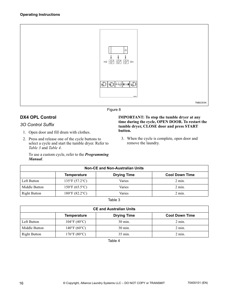 Dx4 opl control | Alliance Laundry Systems 602004144 User Manual | Page 18 / 28