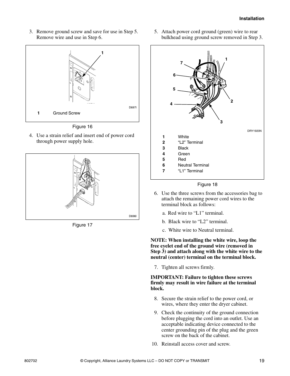 Alliance Laundry Systems SWD447C User Manual | Page 21 / 54