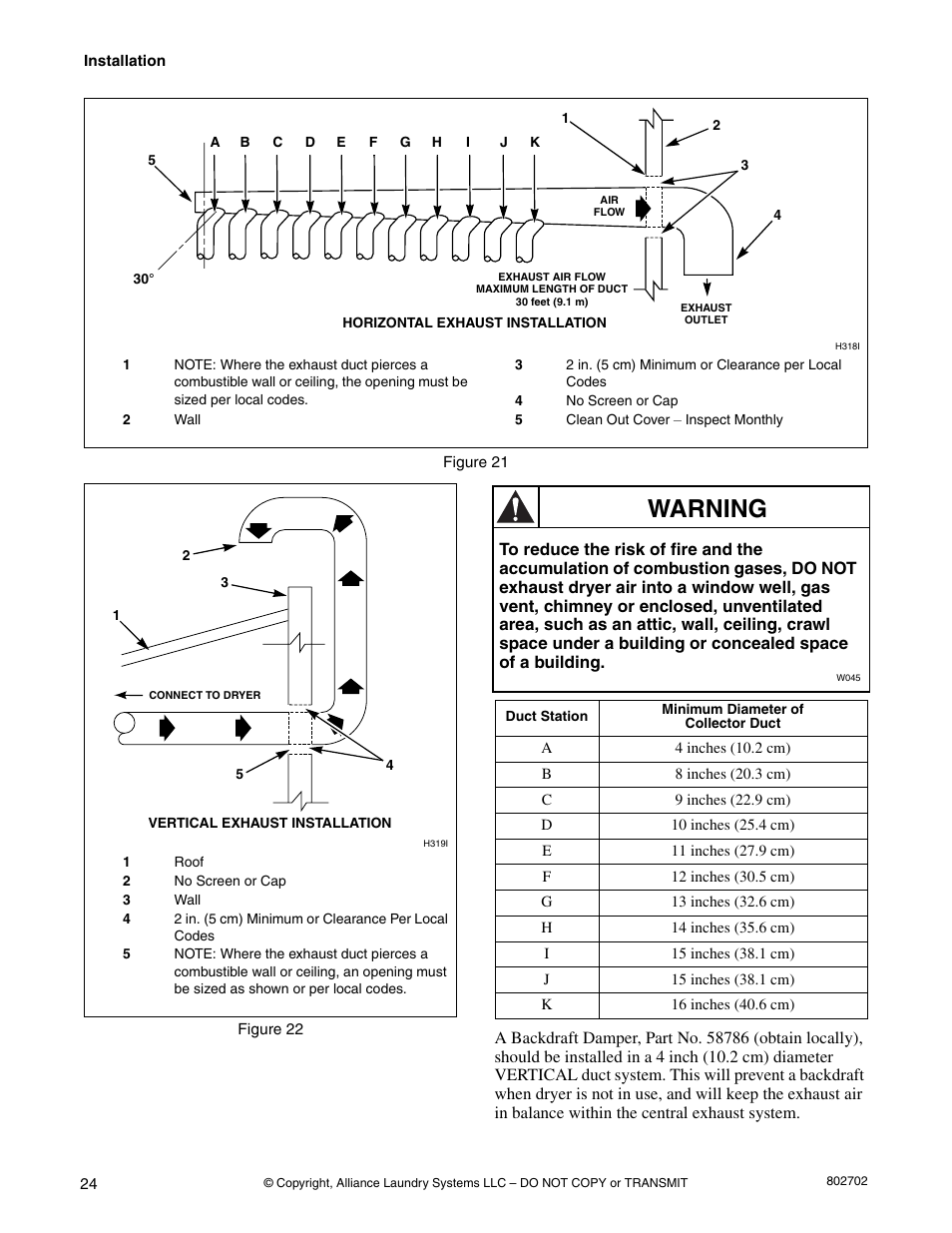 Warning | Alliance Laundry Systems SWD447C User Manual | Page 26 / 54
