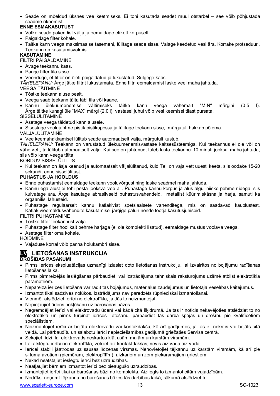 Scarlett SC-1023 User Manual | Page 13 / 20