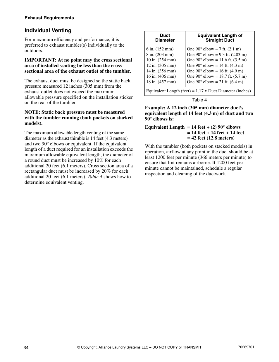 Individual venting | Alliance Laundry Systems 70269701R4 User Manual | Page 36 / 66