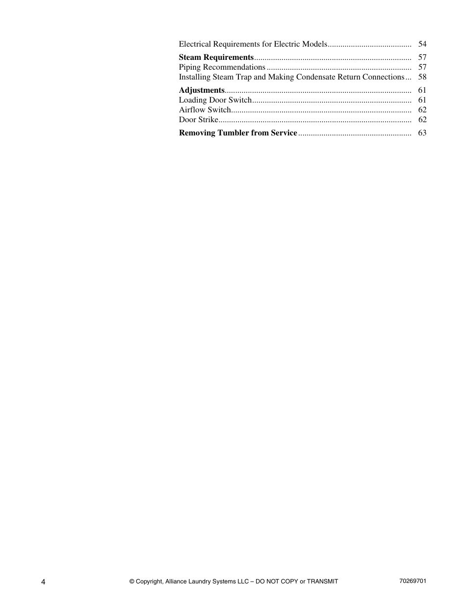 Alliance Laundry Systems 70269701R4 User Manual | Page 6 / 66