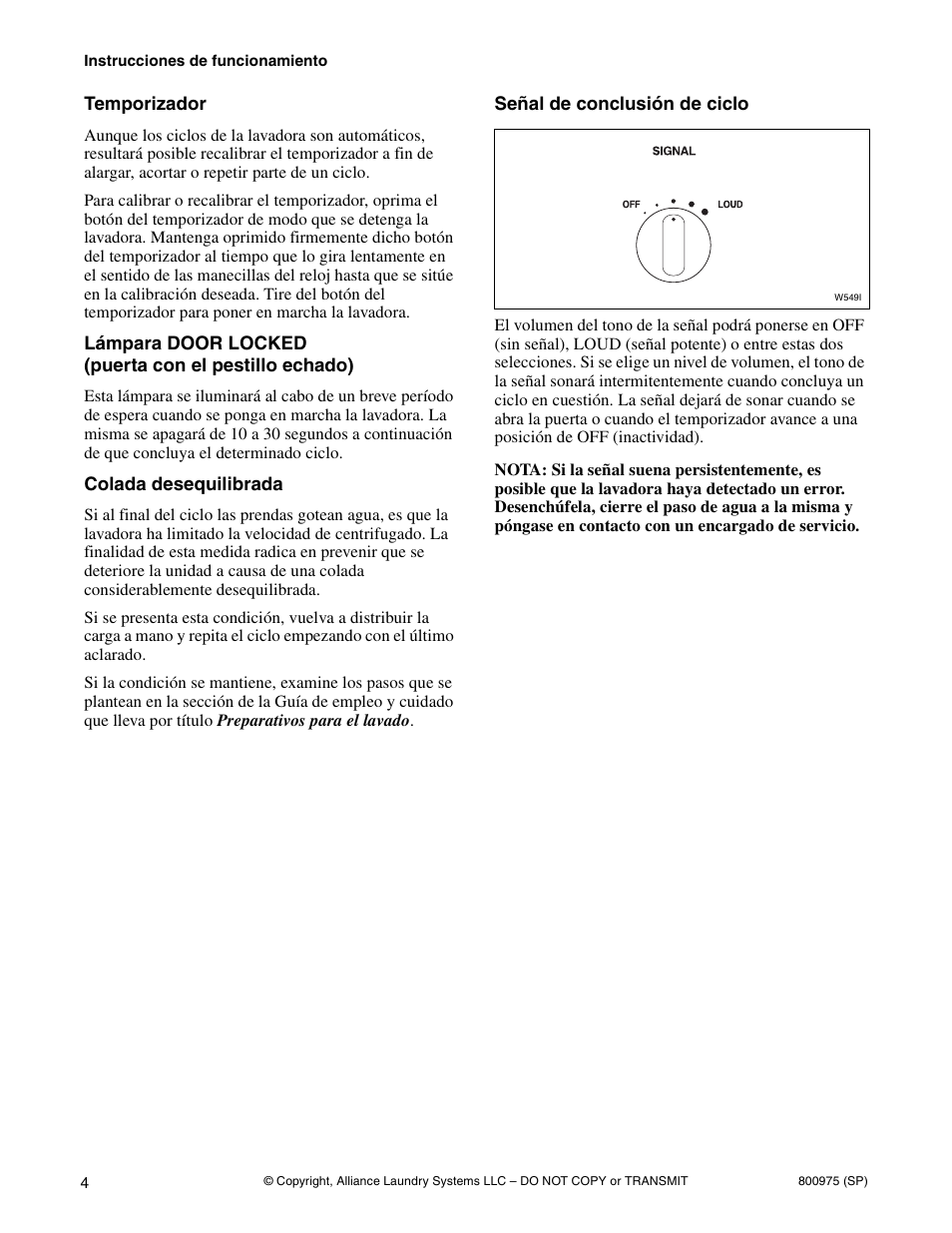 Alliance Laundry Systems LTS84B*H User Manual | Page 16 / 20
