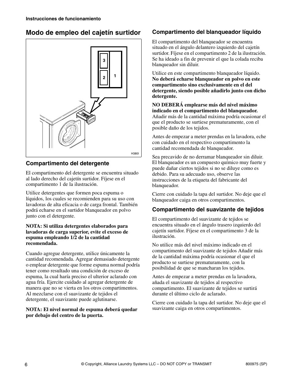 Modo de empleo del cajetín surtidor | Alliance Laundry Systems LTS84B*H User Manual | Page 18 / 20