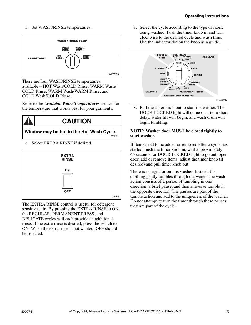 Caution | Alliance Laundry Systems LTS84B*H User Manual | Page 5 / 20