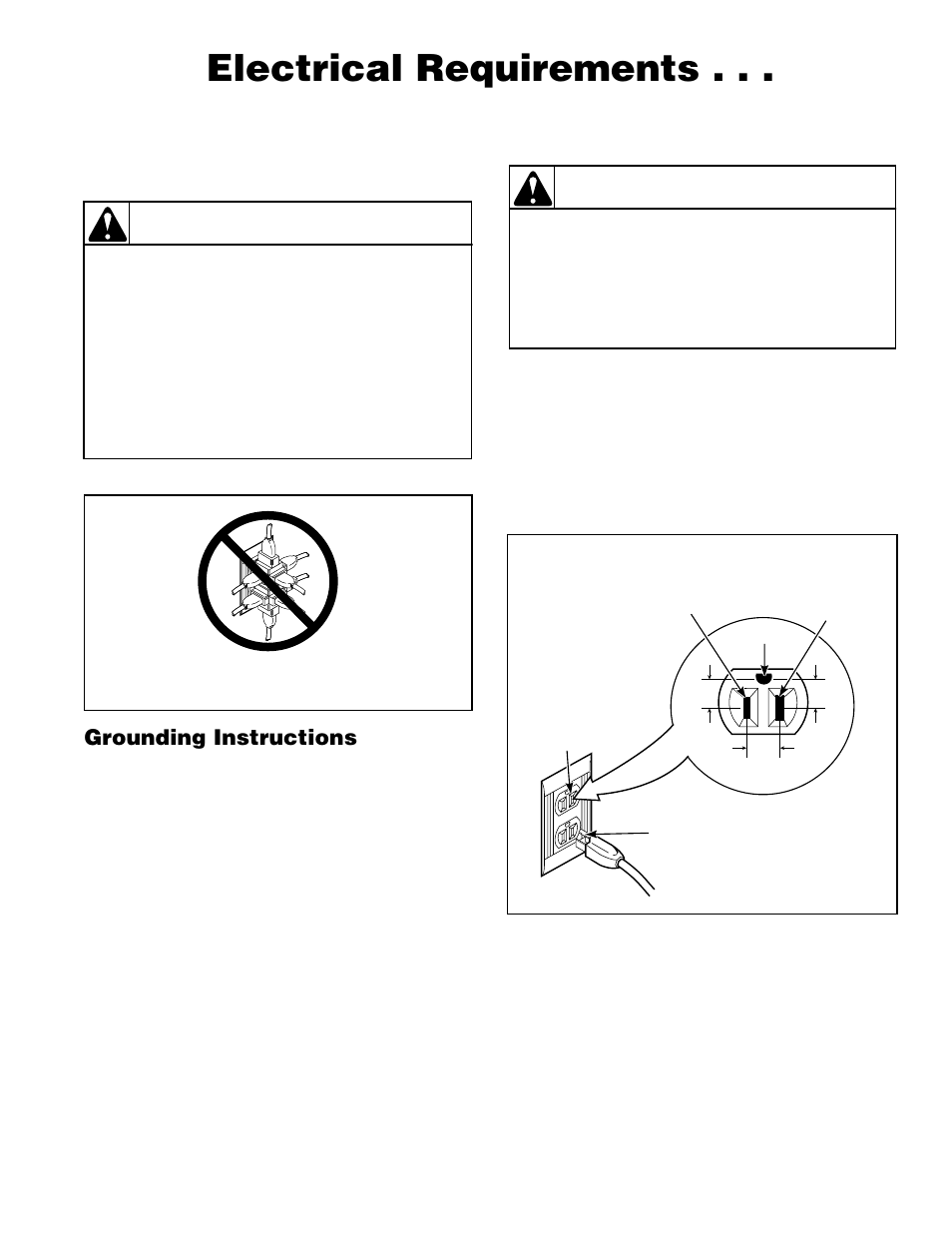 Electrical requirements, Warning, Grounding instructions | Alliance Laundry Systems H236I User Manual | Page 15 / 52