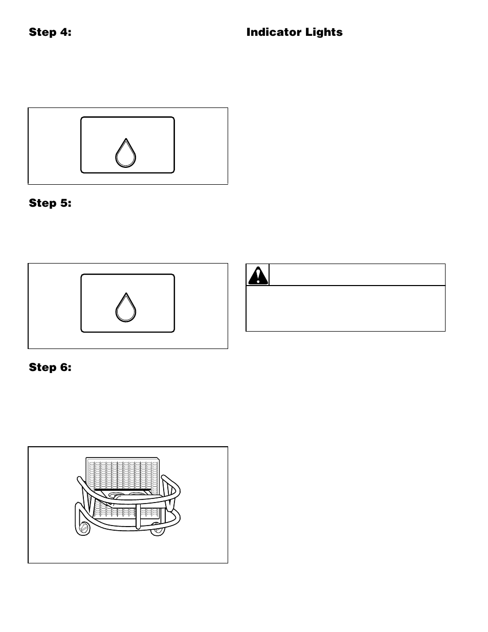 Warning, Step 4: set wash/rinse temperatures, Step 5: select fabric selector | Step 6: insert money, Indicator lights | Alliance Laundry Systems H236I User Manual | Page 18 / 52